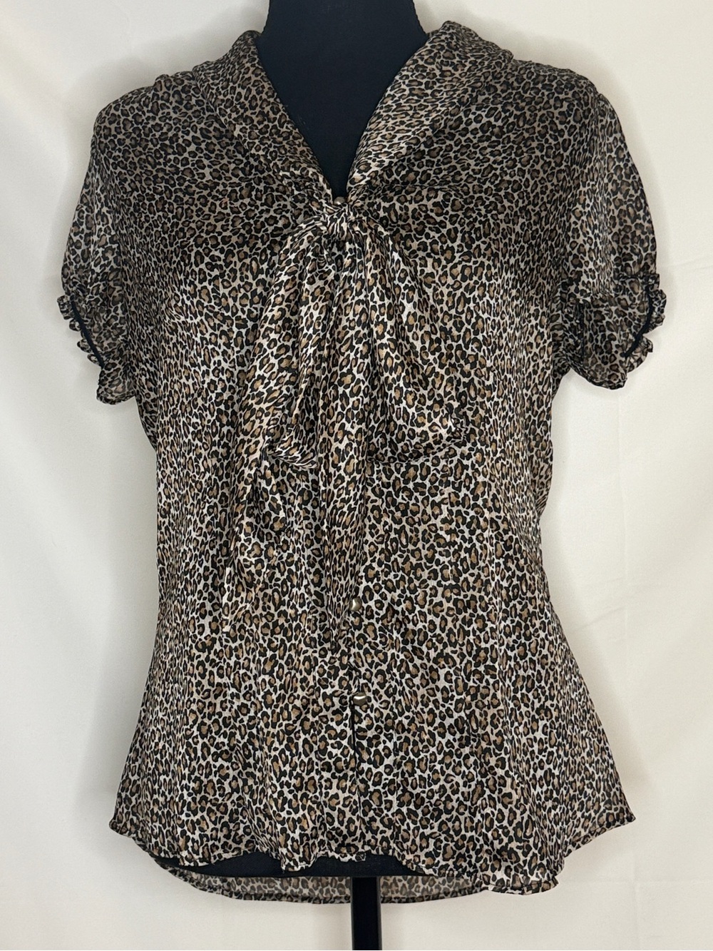 WHBM LEOPARD PRINT BOW TOP